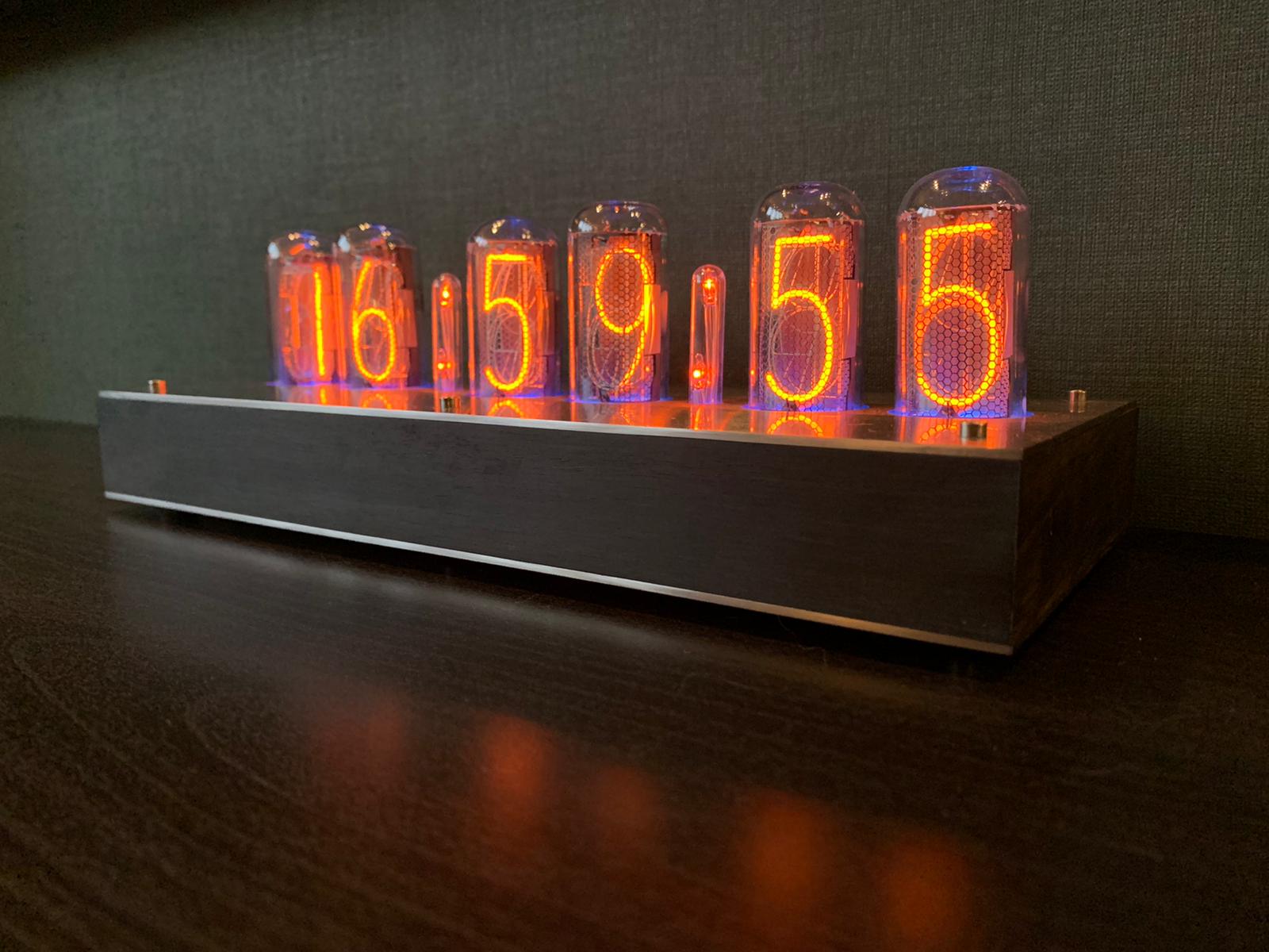 Ebony Clock with Stainless finish